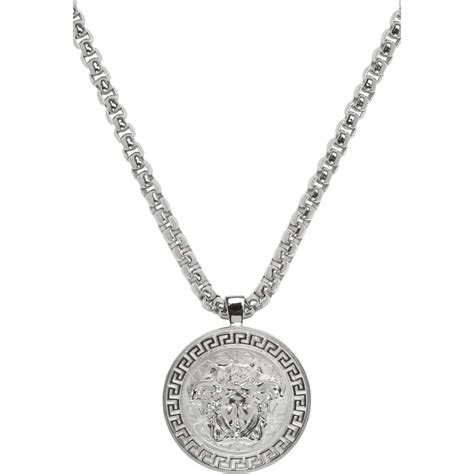 silver versace necklace|versace necklace real.